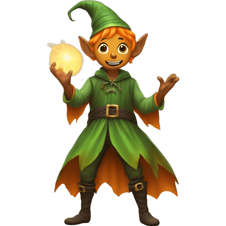 pumkin elf male casting a spell emoji