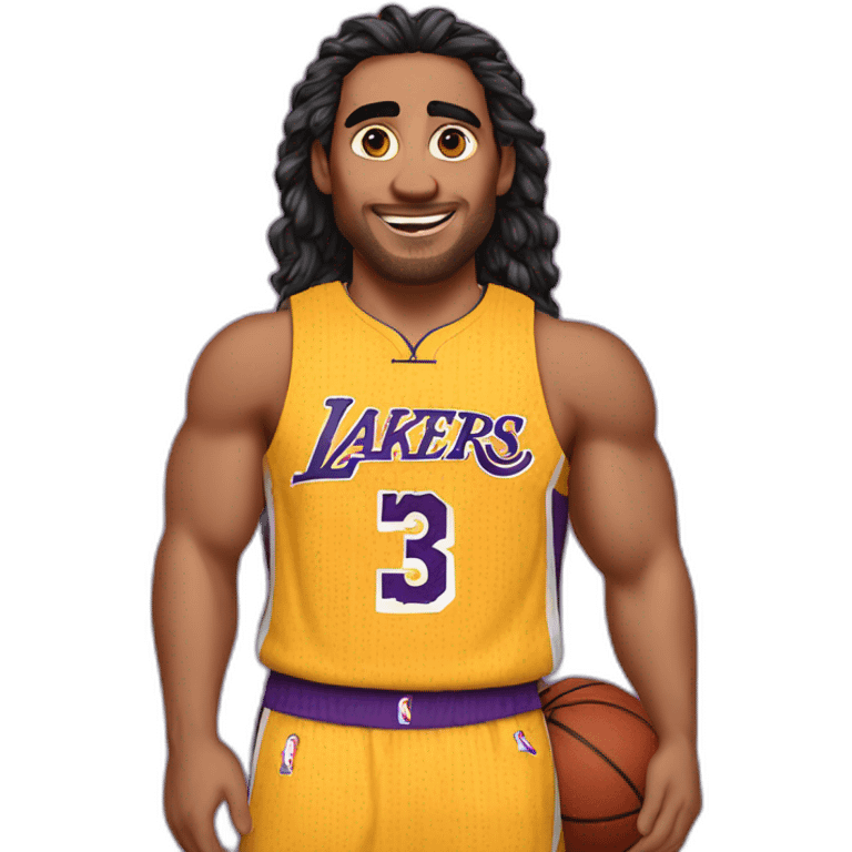 maui moana wearing lakers jerssey emoji