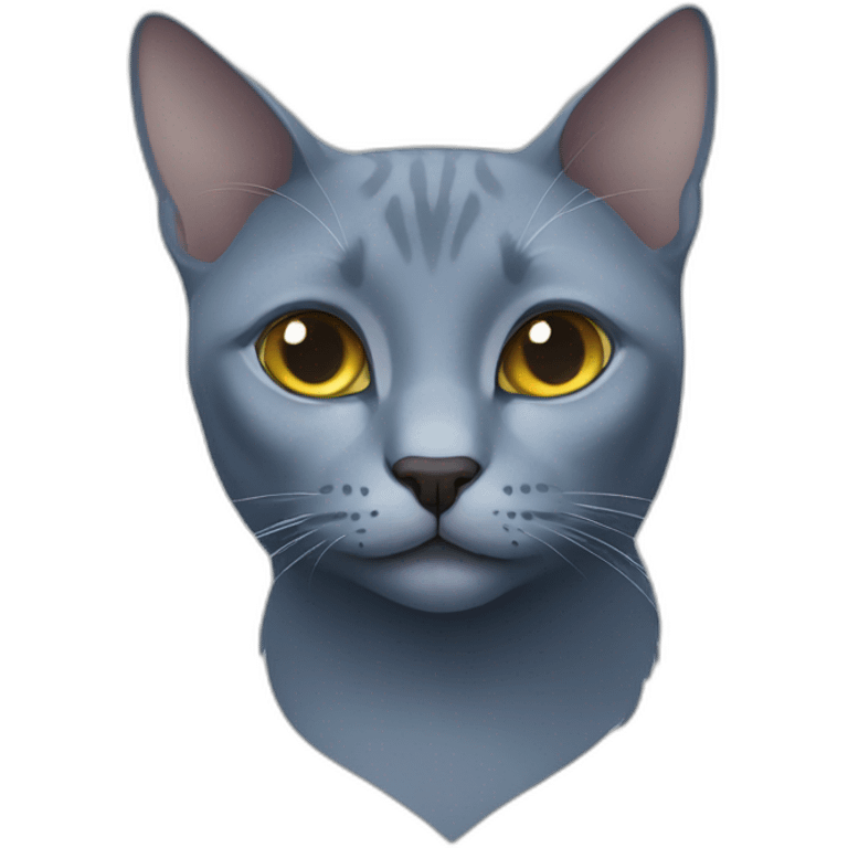 Russian blue cat face emoji