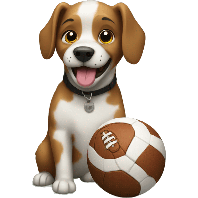 dog playing football emoji