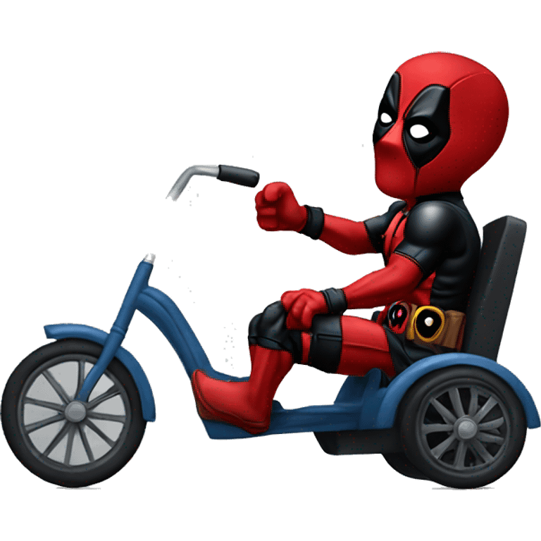 Deadpool riding a tricycle  emoji