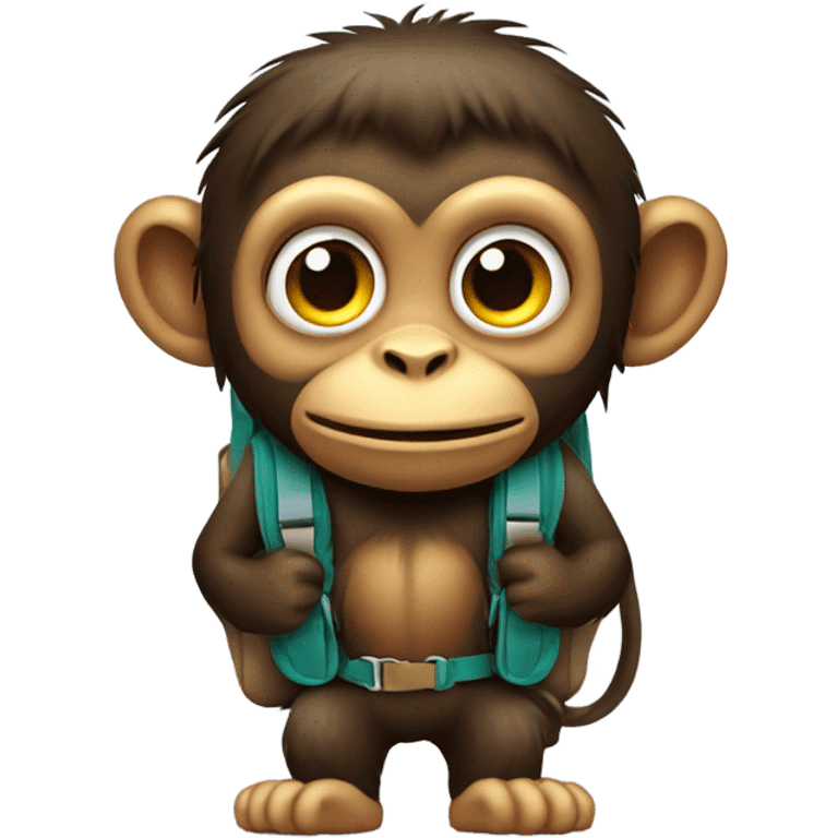 Scary Monkey with backpack  emoji