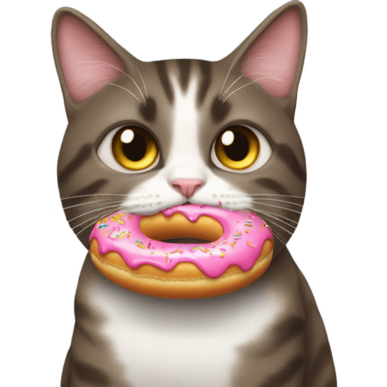 Cat eating donut  emoji