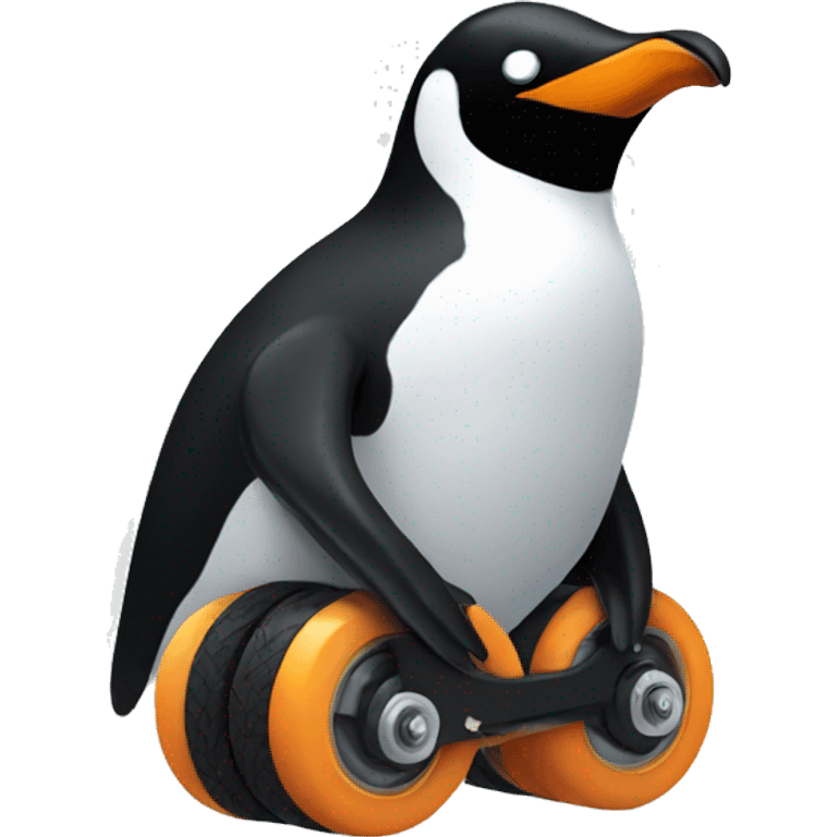 Penguin on roller quads emoji