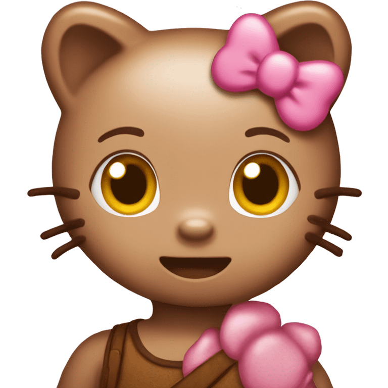 Brown hello kitty emoji