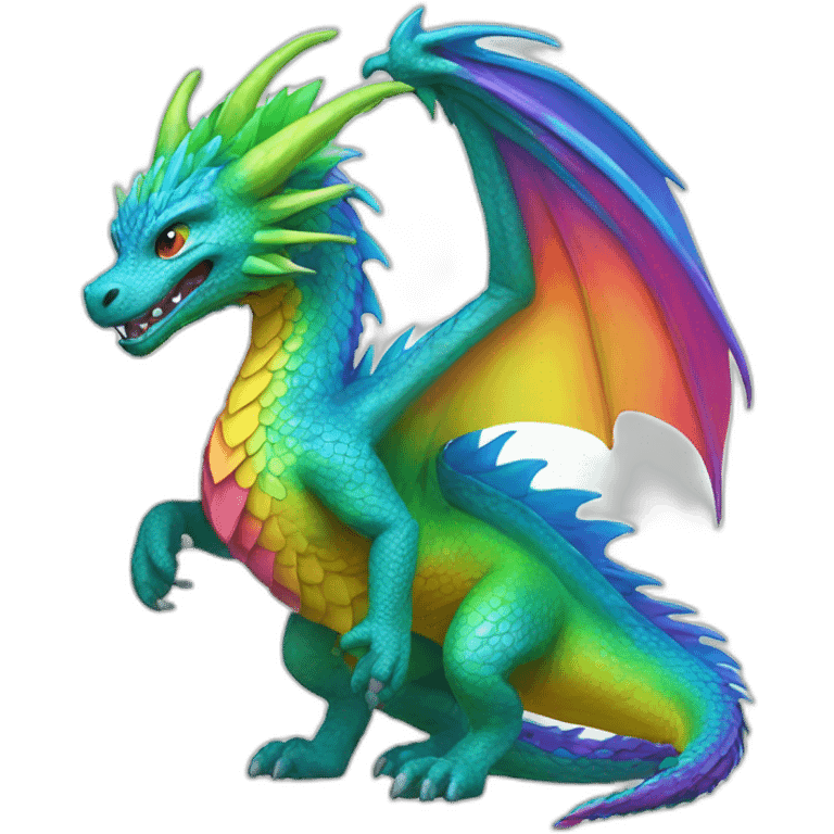 Rainbow Dragon Full Body emoji