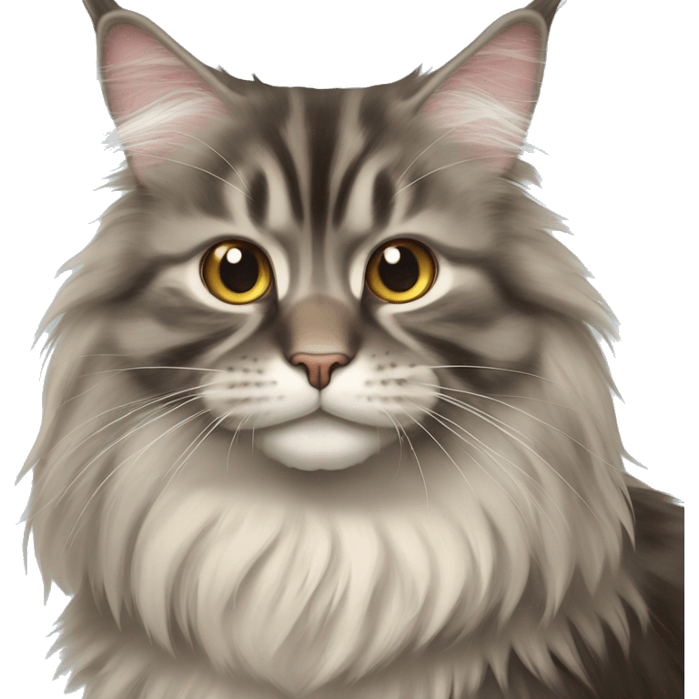 Fluffy Maine coon cat  emoji