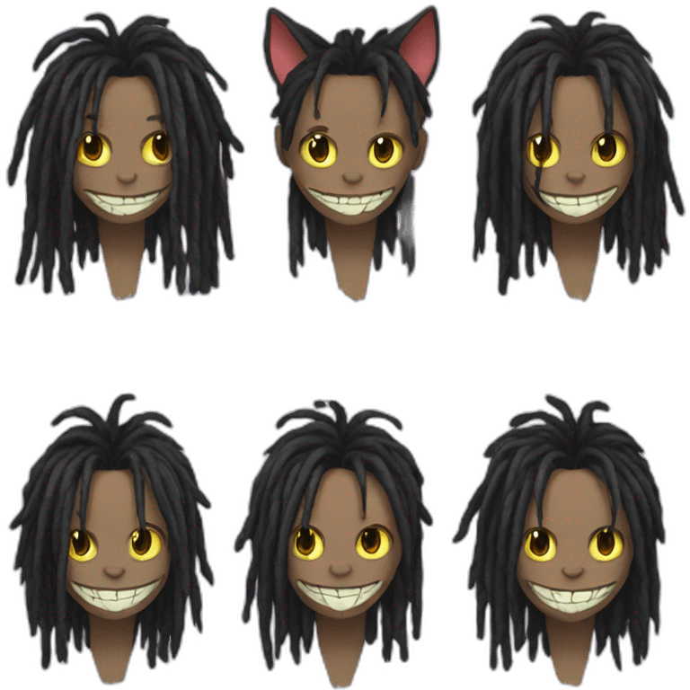 cheshire-cat-dreads-hair emoji