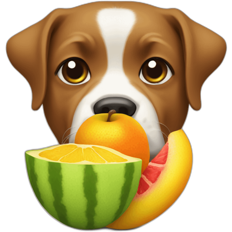 dog-eat-fruit emoji