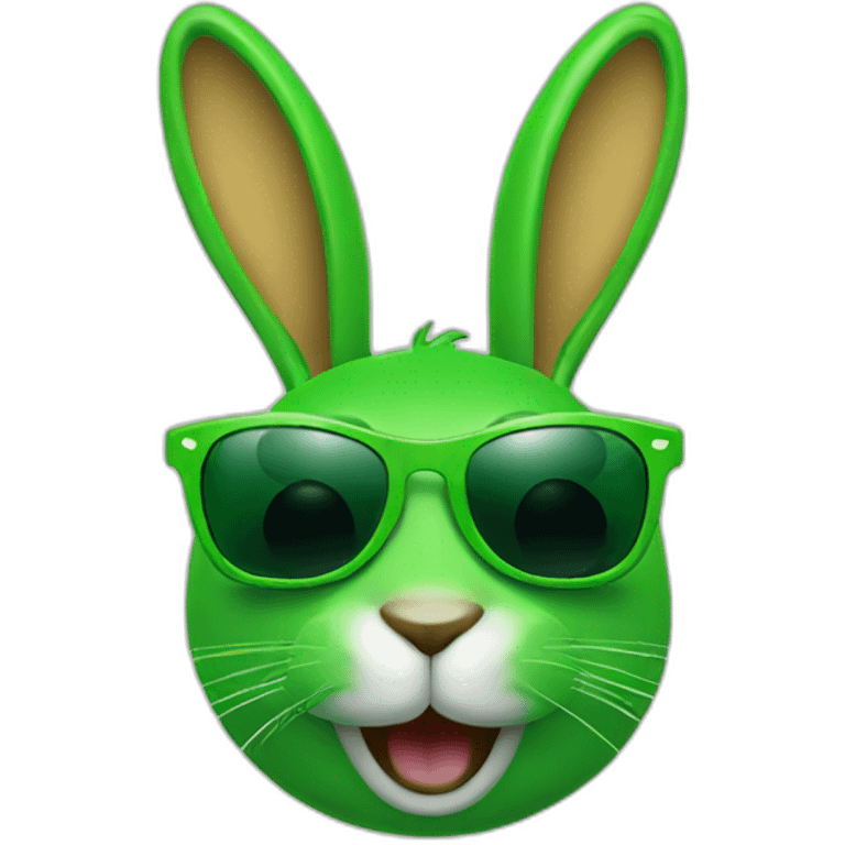 green rabbit winking sunglasses emoji