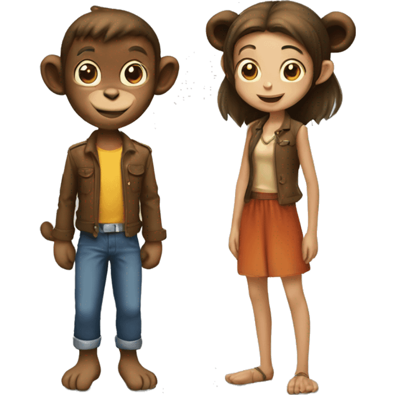 monkey boy and monkey girl emoji