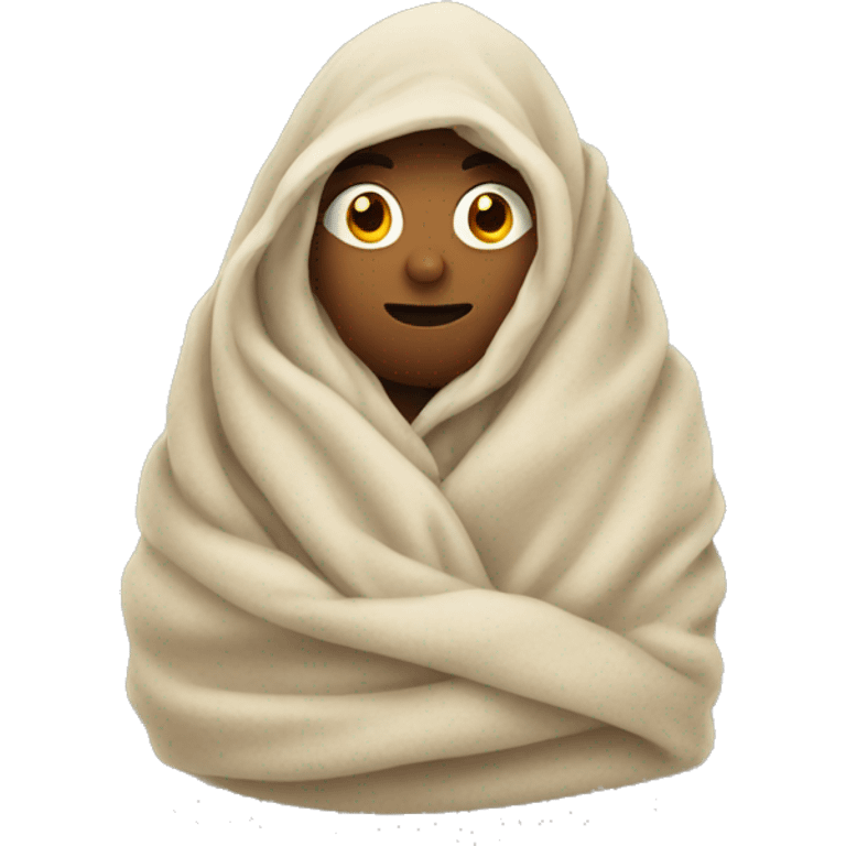 Person wrapped in blanket emoji