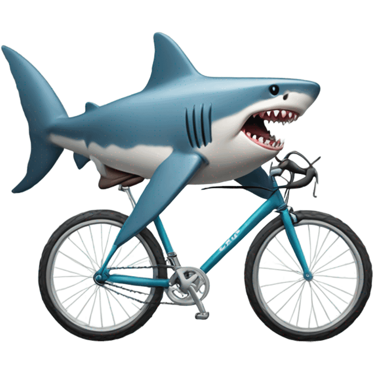 A shark riding a bike emoji