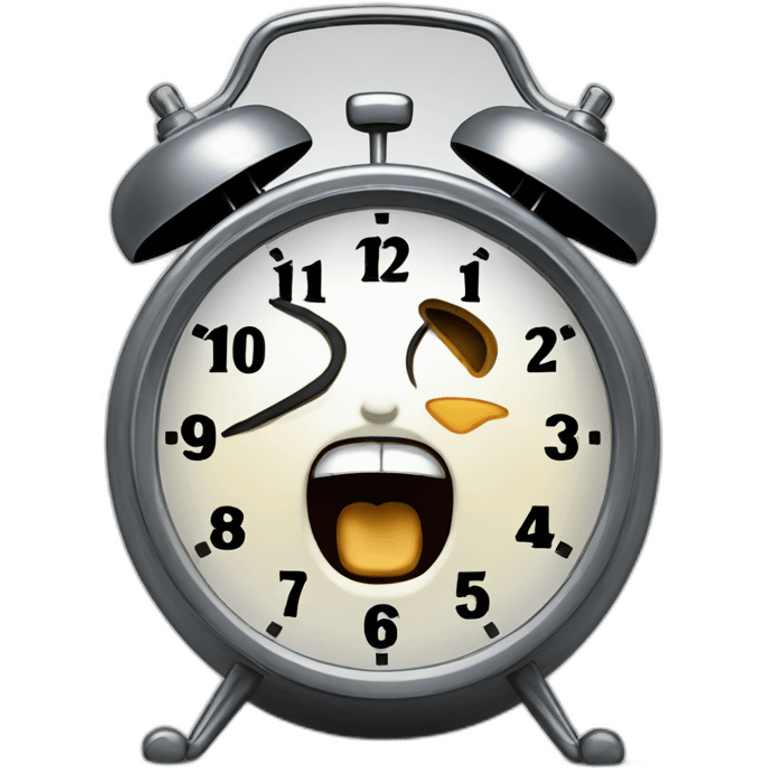 Screaming alarm clock emoji