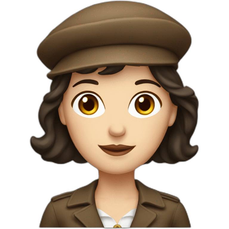 brunette french lady wearing a beret emoji