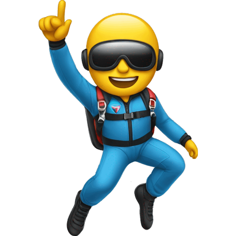 Skydiver giving victory sign emoji