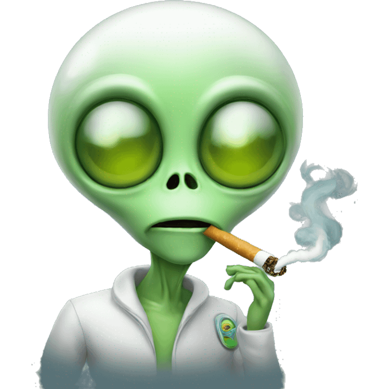 Alien smoking  emoji