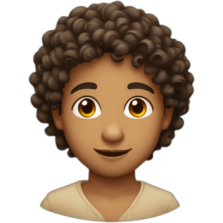 Maroccan boy with curly hair emoji