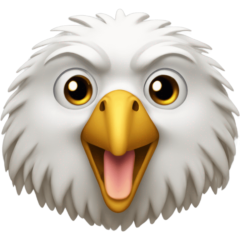 Big fat goofy eagle with tongue out emoji