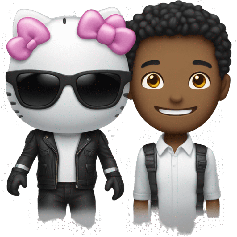 One Spyder man and  one black hello kitty emoji