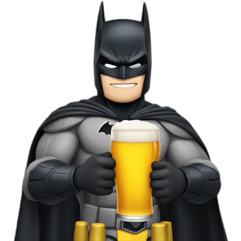 Batman hold a beer emoji