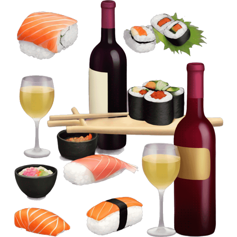 wine and sushi night emoji