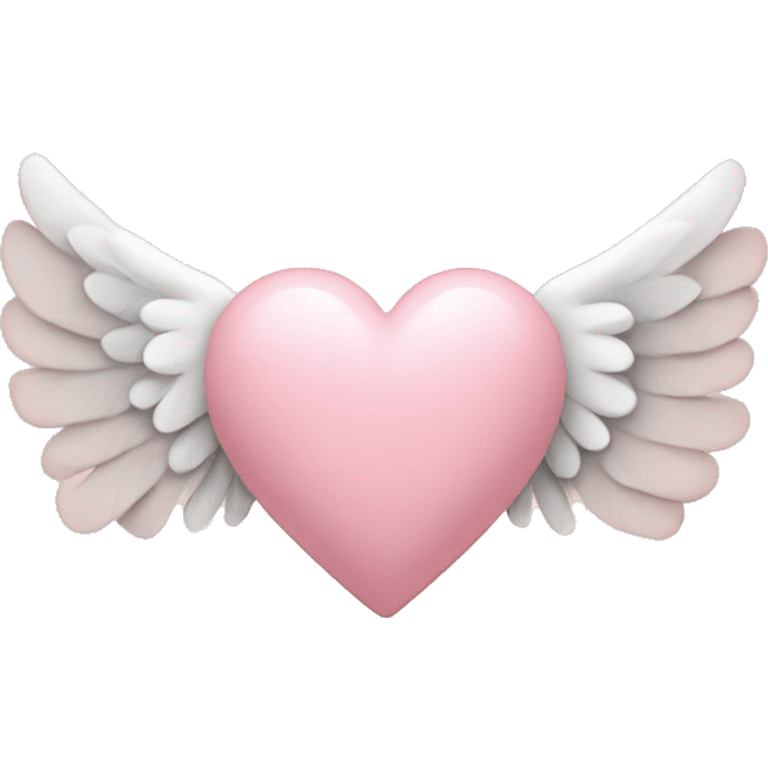 Light pink heart with angel wings  emoji