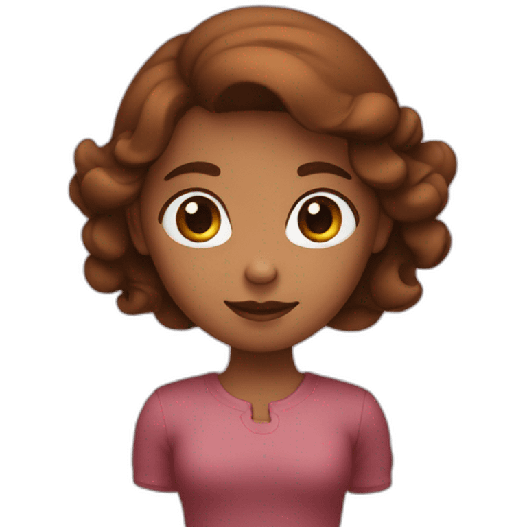 Girl with brown shaping heart with her hands emoji