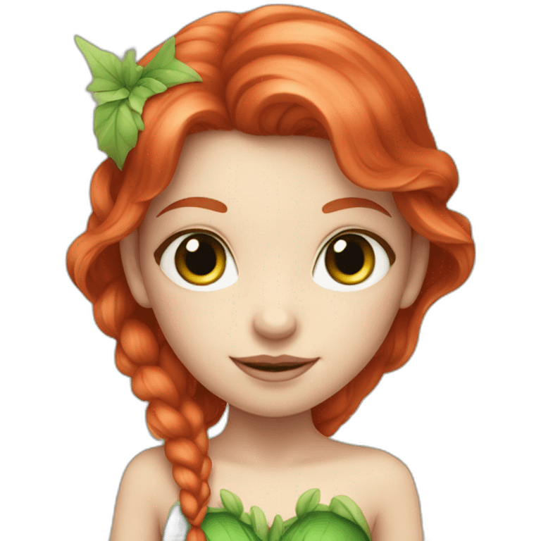 white-skinned red-haired fairy with green eyes  emoji