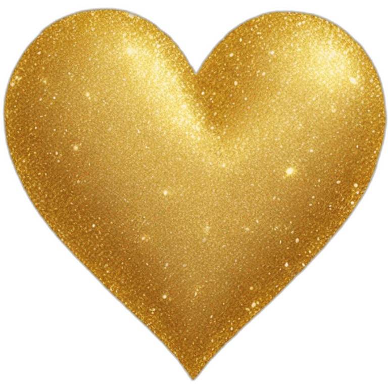 Gold glitter heart emoji