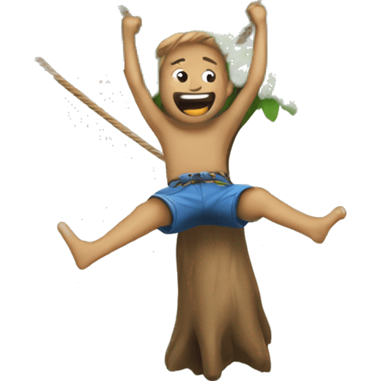 tree rope jumping emoji