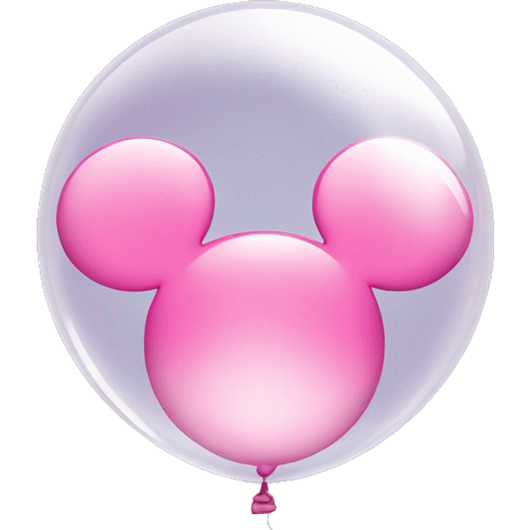 Micky Mouse ears icon pink balloon inside a clear balloon emoji