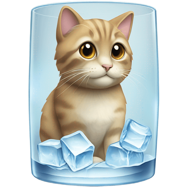 Cat with ice in glass emoji