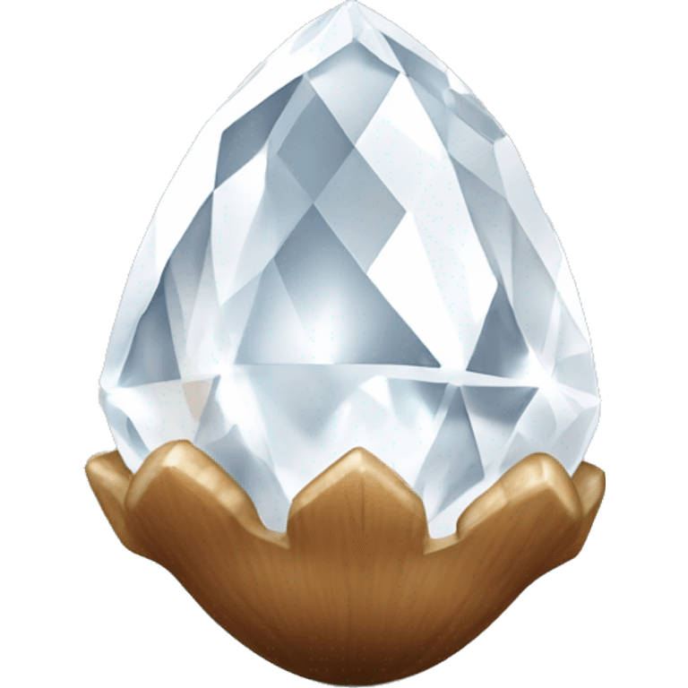 SINGLE white sparkling diamond acorn emoji