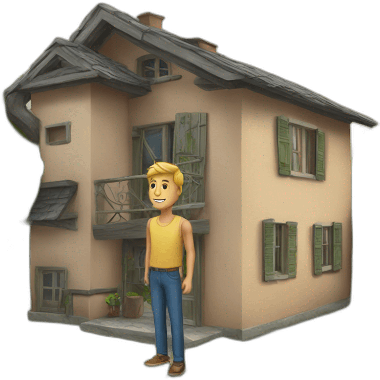 Homme sur une maison emoji