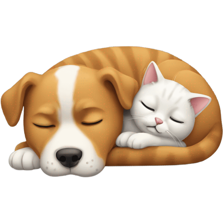 Cat and dog napping  emoji