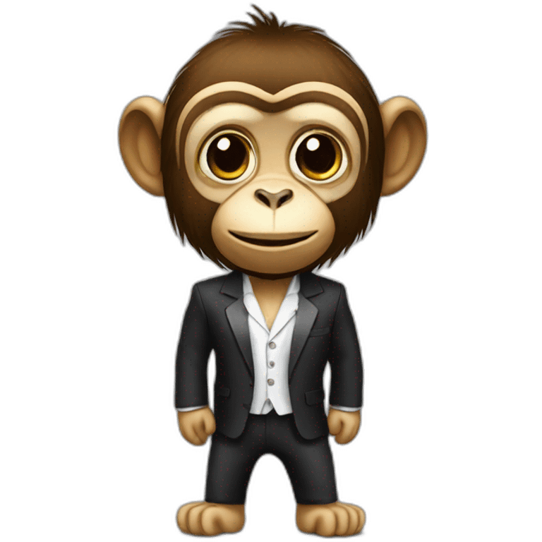 Monkey in a designer night suit emoji