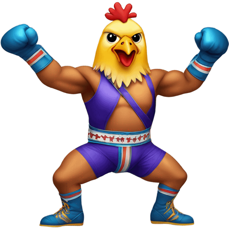 A chicken as a pro Wrestler   emoji