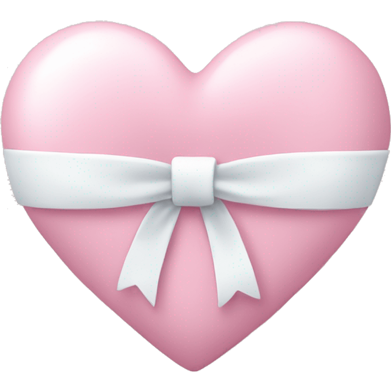 Pastel pink heart with white bow emoji