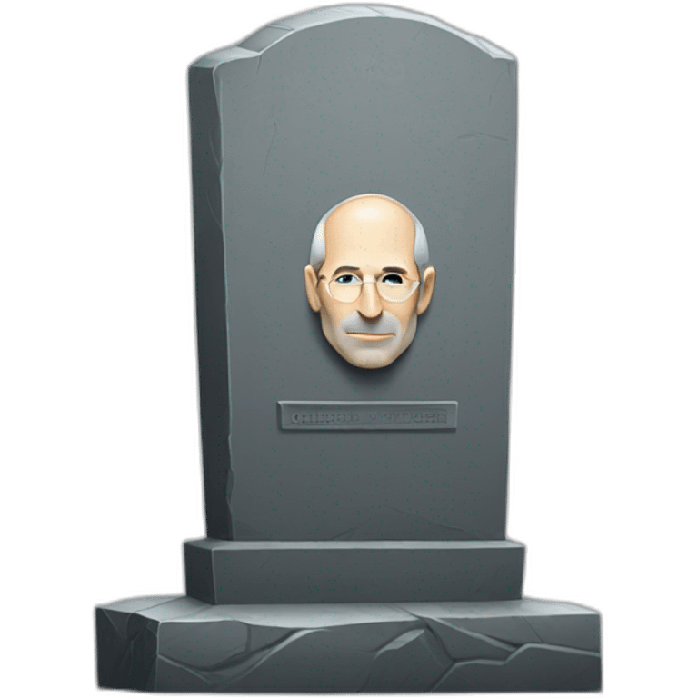 gravestone with steve jobs' face emoji