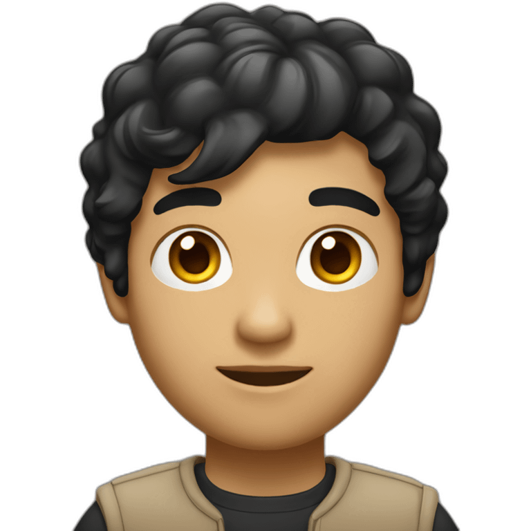 developer with mac laptop in front light skin tone and black hair emoji