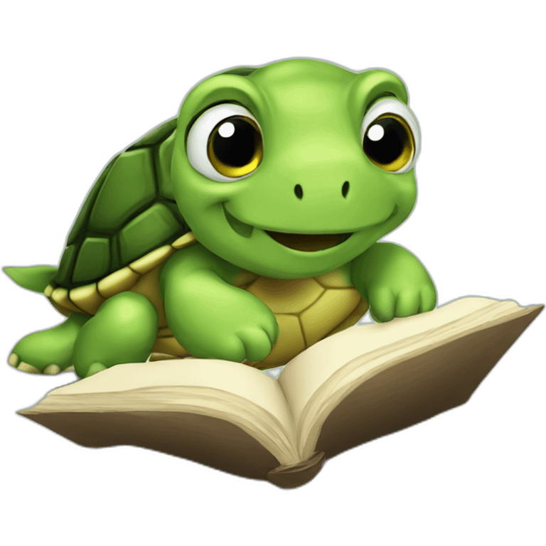 turtle-studying emoji