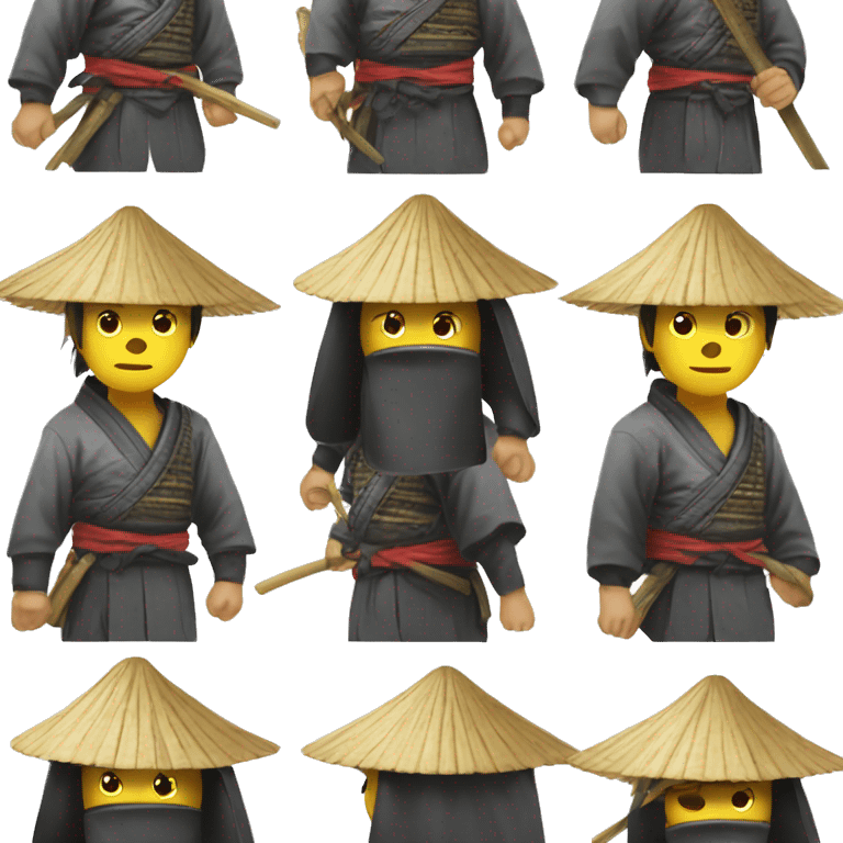 samurai with straw hat but man is normal emoji