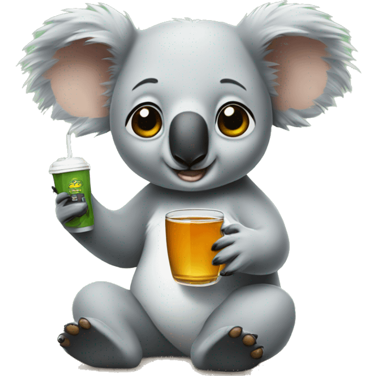 A koala with tutú drink tea emoji