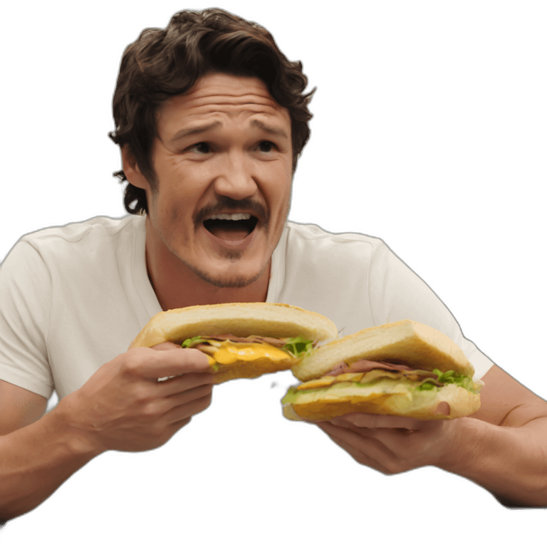 Pedro Pascal eating a sandwich meme emoji