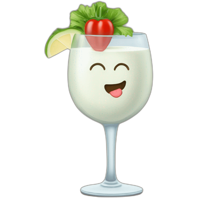 ranch dressing in a wine glass emoji