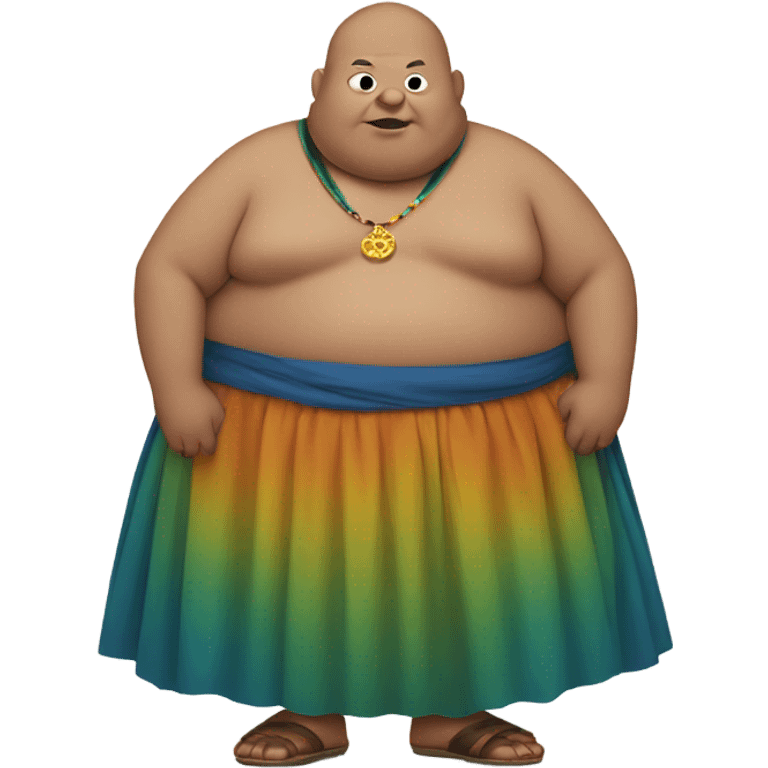 Fat monk with a tutu on emoji