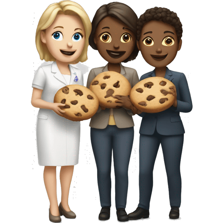 Three White Woman with Cookies emoji