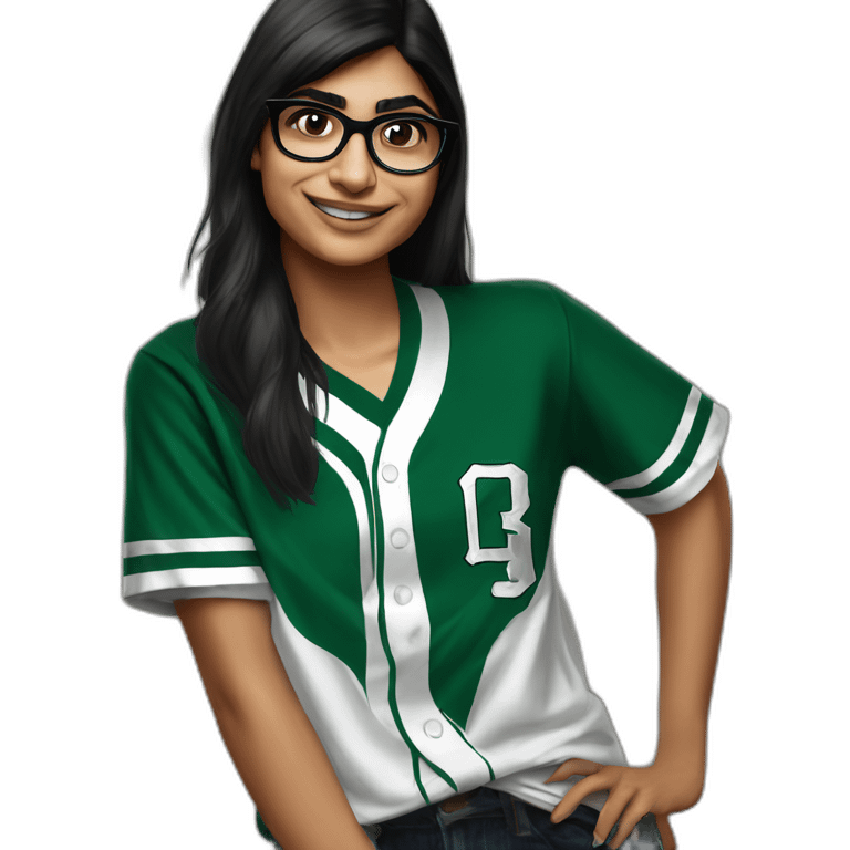 Mia Khalifa slytherin baseball tshirt emoji