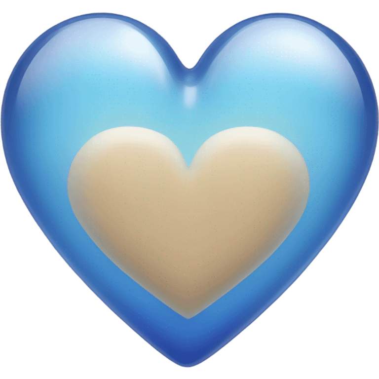 Blue light beige glass heart emoji